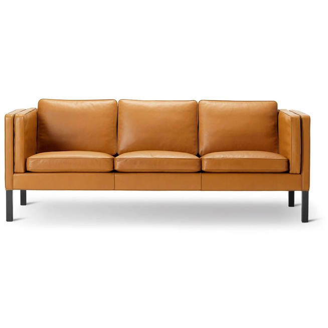 Photo of Mogensen Sofa 2333 By Børge Mogensen - 3 Personers Sofa - Max 91 Nutshell / Black Lacquered Oak - W207 X D78 X H78 X Sh43 Cm