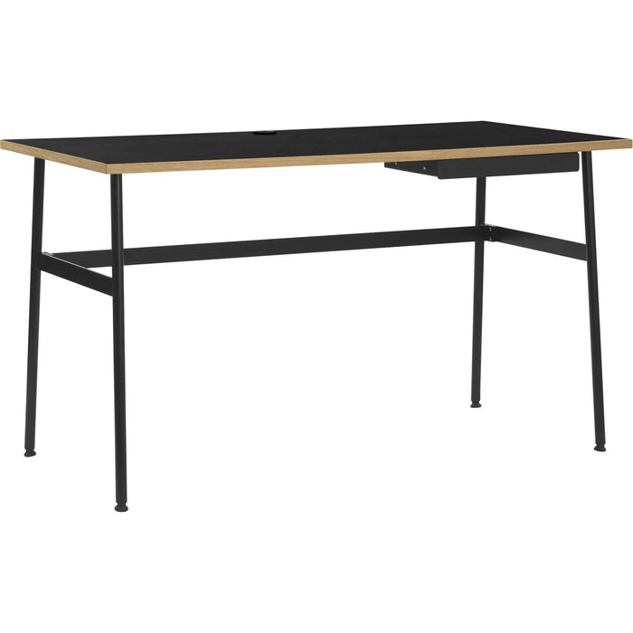 Photo of Journal Desk Black Laminate, Black Steel Legs And Drawer