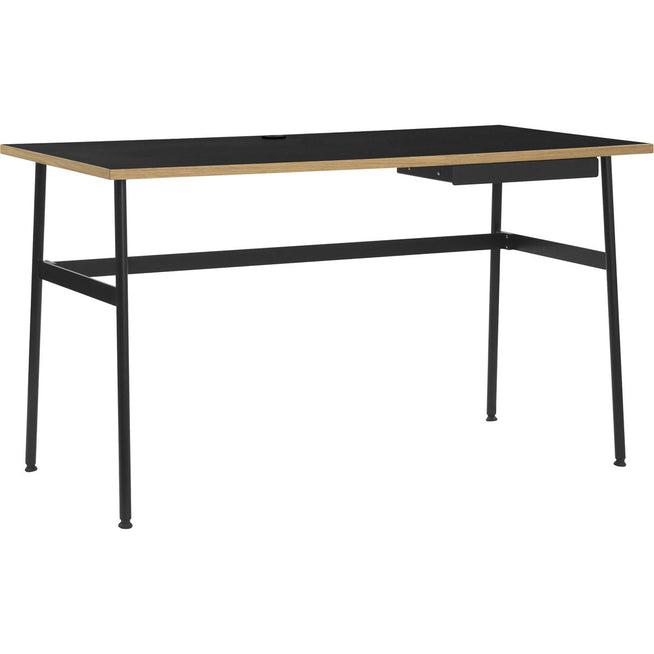 Photo of Journal Desk Black Laminate, Black Steel Legs And Drawer