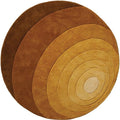 Thumbnail photo of Luna Rug Ø120, Dark Yellow, 100% New Zealand Wool, Hand Tufted - Mönstrade Mattor - Verner Panton - Gul