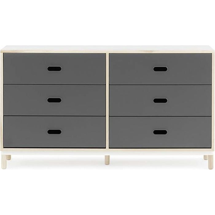 Photo of Kabino Dresser - Chest of drawers - Grey / 6 drawers - L: 146.5 x D: 41 x H: 83 cm