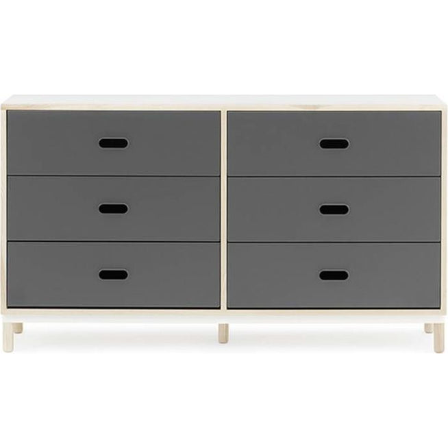 Photo of Kabino Dresser - Chest of drawers - Grey / 6 drawers - L: 146.5 x D: 41 x H: 83 cm