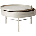 Turning Table White Oak/black Chrome - Småbord & Sidobord - Theresa Rand - Vit - Metall/trä