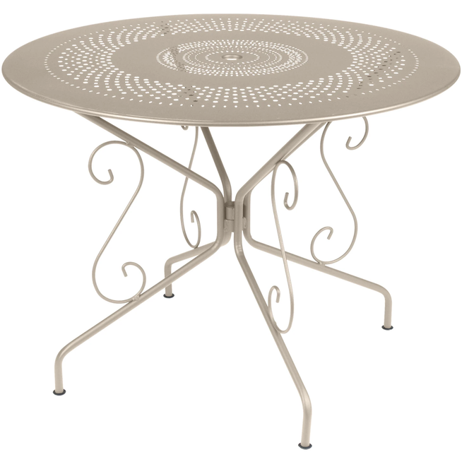 Photo of Montmartre Table Ø 96 CM, Nutmeg - Matbard Utomahas - Beige - Metal
