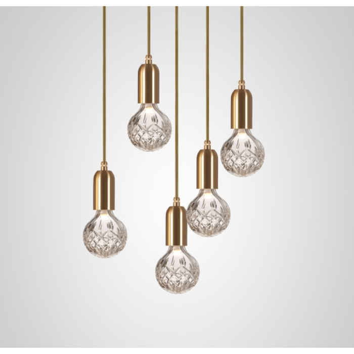 Photo of Crystal Bulb Chandelier 5 Piece