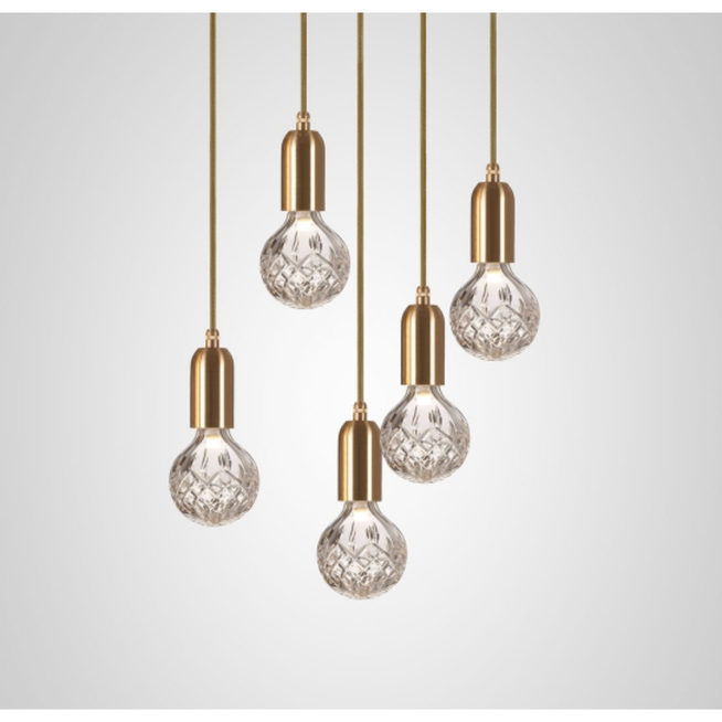 Photo of Crystal Bulb Chandelier 5 Piece