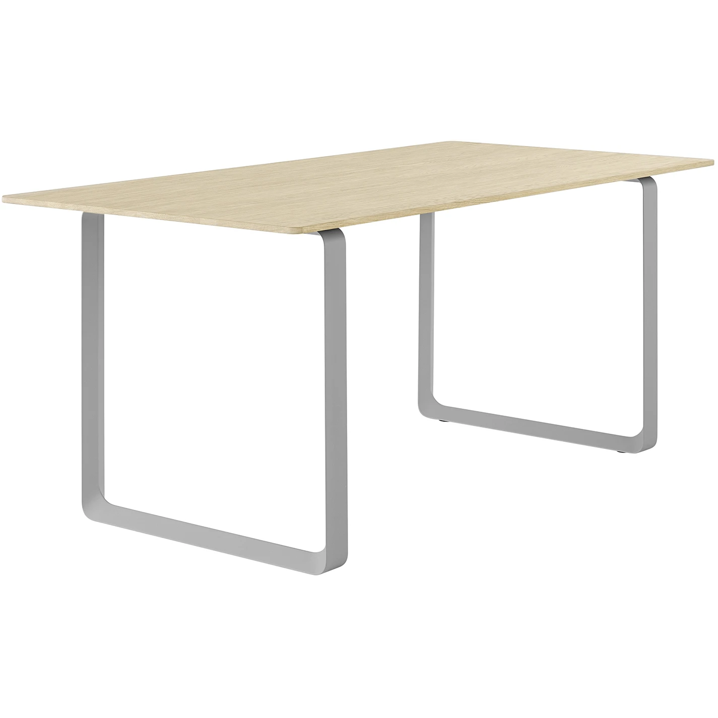 70/70 Table, Small, Solid Oak/grey - Dining Table - Taf Studio - Wood-coloured, grey - Metal/wood