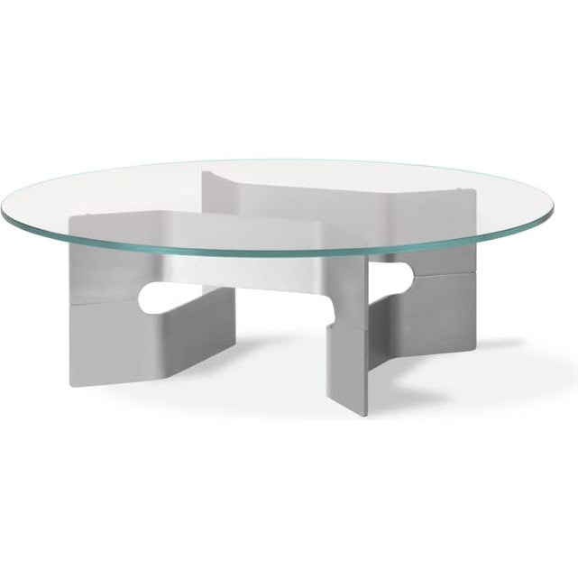 Photo of Jg Coffee Table 6558 / By Jørgen Gammelgaard - Sofabord - Glass / Brushed Aluminum With Clear Powder Coating - Ø98 X H30 Cm