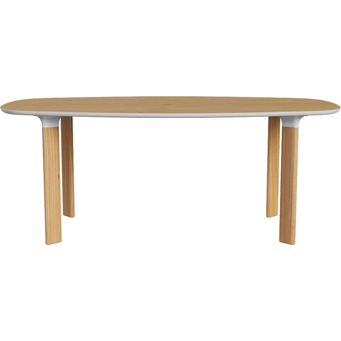 Photo of Jh63 Analogue 105x185 cm, oak veneer, oak legs with white details - Dining table - Jaime Hayón - Wood-coloured - Metal/wood