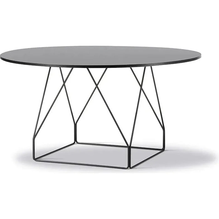 Photo of Jg Table 6568 By Jørgen Gammelgaard - Spisebord - Black Linoleum W/black Oak / Black Powder Coated Steel - Ø140 X H72 Cm