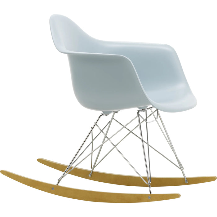 Photo of Eames Plastic Armchair Rar - 23 Ice Grey - Chrome Base - Golden Maple - Dining Chairs - Metal/wood/plastic