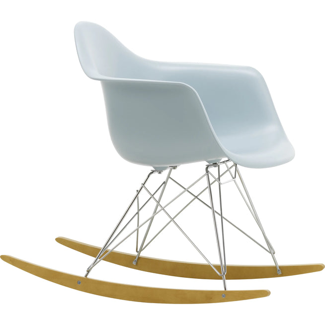 Photo of Eames Plastic Armchair Rar - 23 Ice Grey - Chrome Base - Golden Maple - Dining Chairs - Metal/wood/plastic