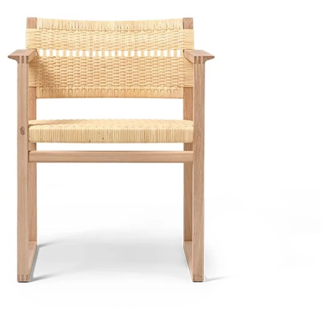 Photo of Bm62 Rattan armchair, lacquered oak stand