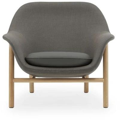 Photo of Drape Chair Low - Lænestol - Steelcut Trio / Ultra Leather / Oak - H85 X W93 X D81 X Sh43 Cm