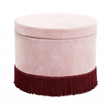 Thumbnail photo of Corduroy Ottoman Med Låg - Lyserød / Burghundy