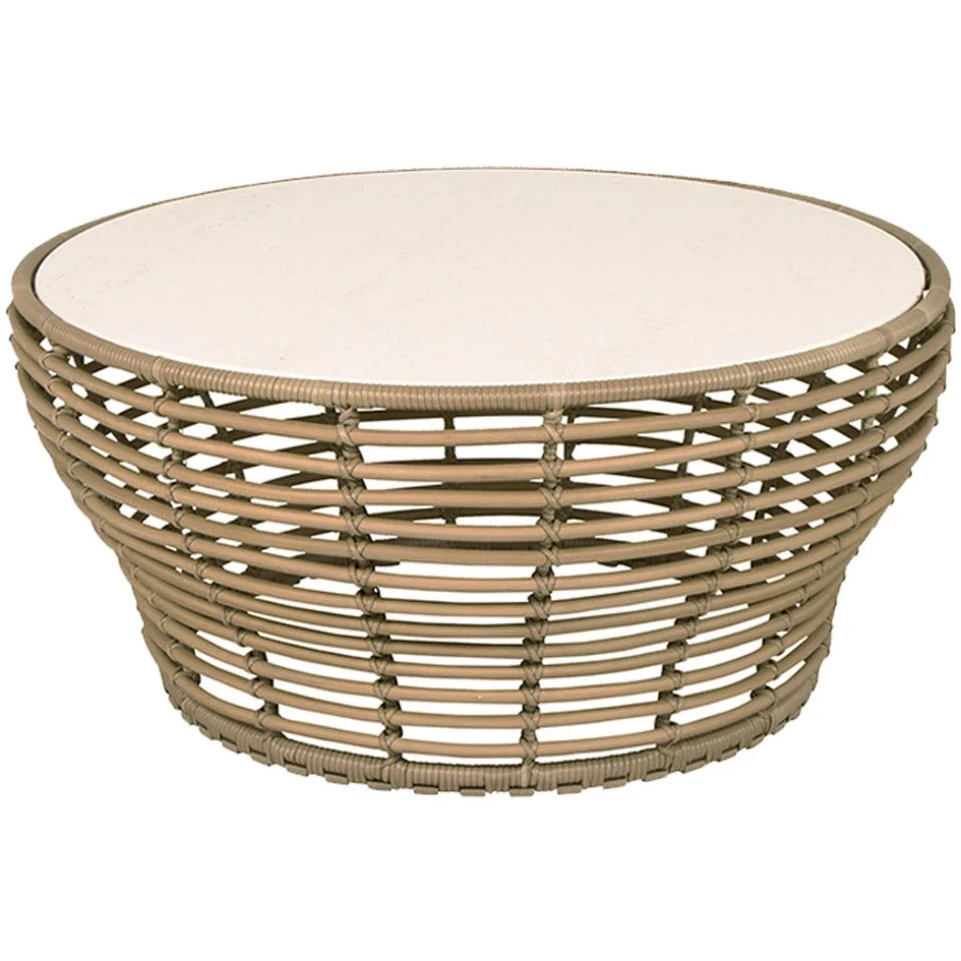 Basket Sofabord, Stor - Ceramic, Travetine Look