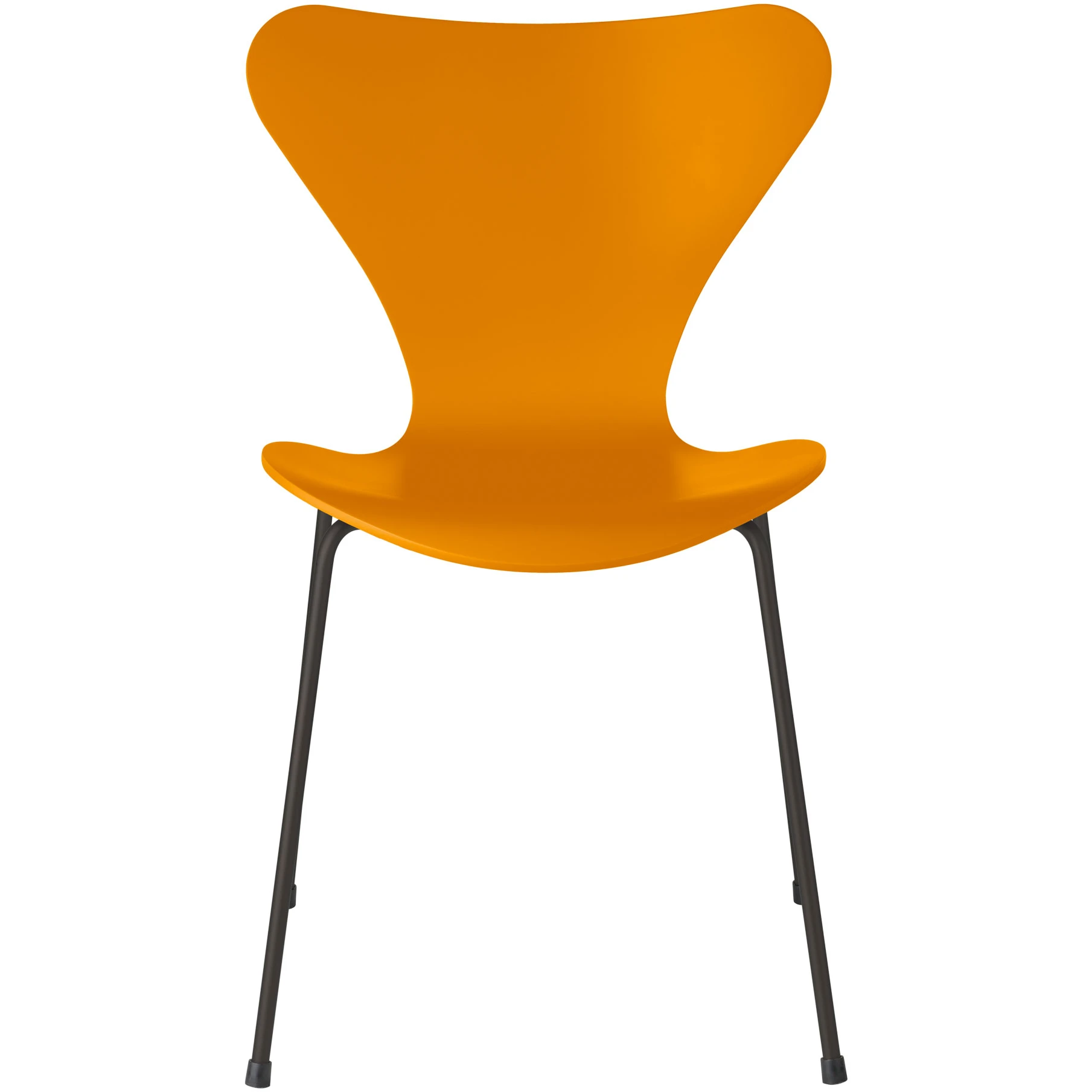 3107 Seven, Coloured Ash, Venetian Red, Underframe Warm Graphite - Dining chairs - Arne Jacobsen - Red - Metal/wood