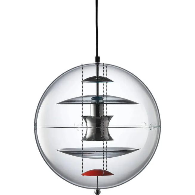 Photo of Vp Globe Coloured Glass Pendant   - Pendellampor - Verner Panton - Silver