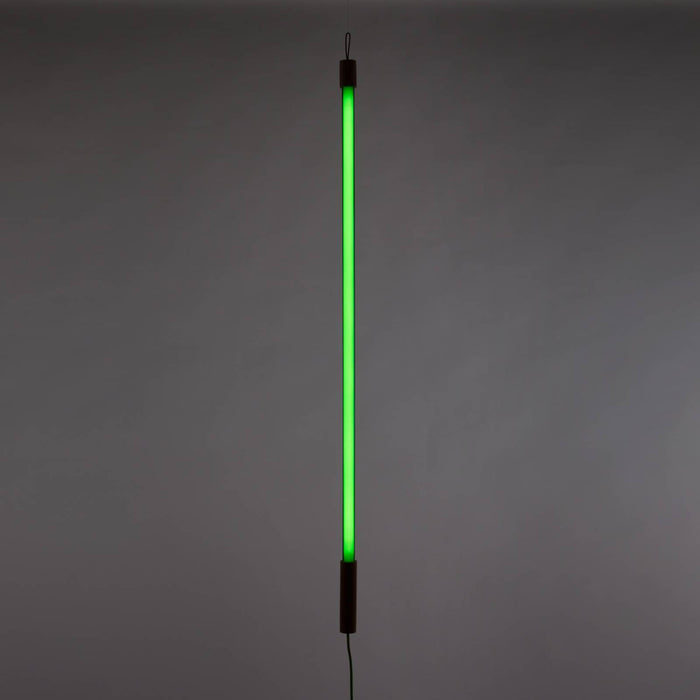 Photo of Linea Neon Lamp - Green - Shade lamps - Alessandro Zambelli,selab - Green,wood colored