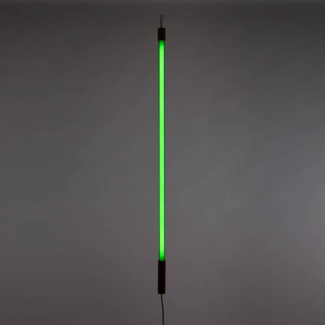Photo of Linea Neon Lamp - Green - Shade lamps - Alessandro Zambelli,selab - Green,wood colored