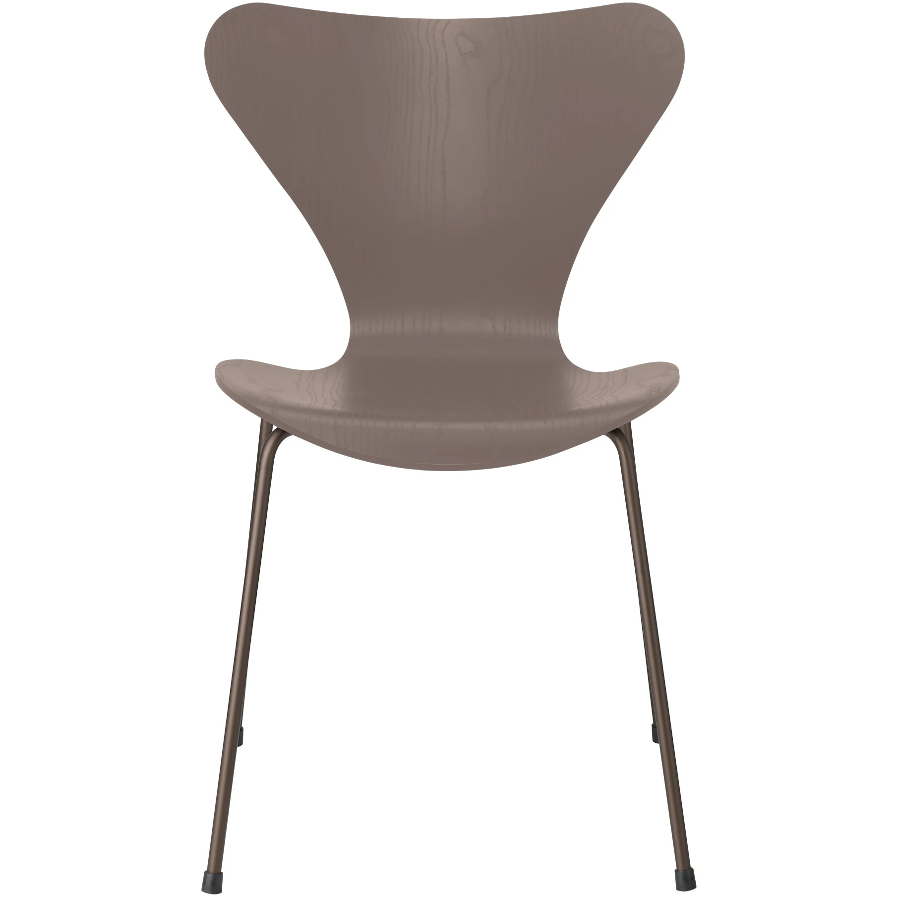 3107 Seven, coloured box, Venetian Red, Underframe Brown Bronze - Dining chairs - Arne Jacobsen - Red - Metal/wood