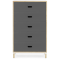 Thumbnail photo of Kabino Dresser - Chest of drawers - Grey / 5 drawers - L: 74.2 x D: 41 x H: 127 cm