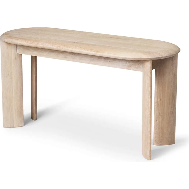 Photo of Bevel Bench - Bænk - White Oiled Oak - W90 X H45 X D35 Cm