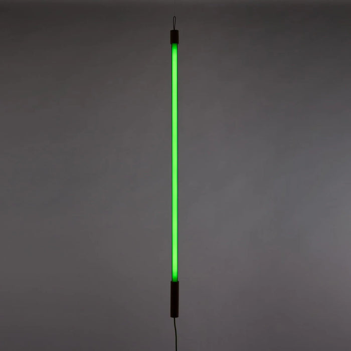Photo of Linea Neon Lamp - Green - Shade lamps - Alessandro Zambelli,selab - Green,wood colored