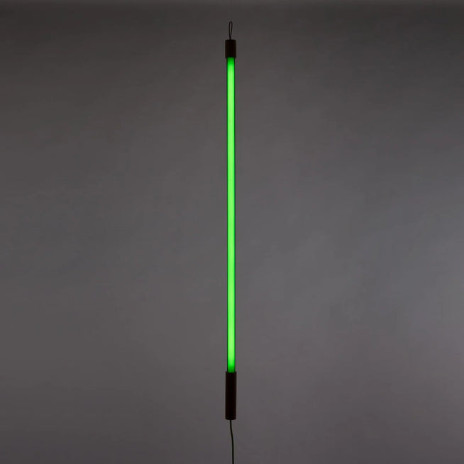 Photo of Linea Neon Lamp - Green - Shade lamps - Alessandro Zambelli,selab - Green,wood colored