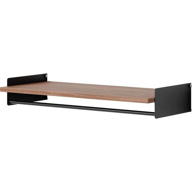 Photo of Wardrobe Shelf Kit - Walnut / Black - H13 X W80 X D35 Cm