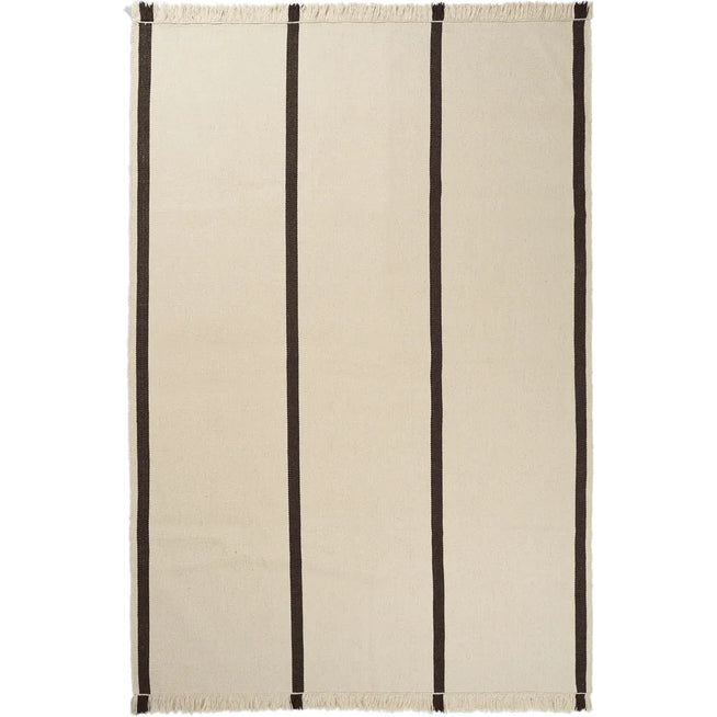 Photo of Calm Kelim Tæppe - Gulvtæppe - 200 X 300 - Off-white/coffee - W300 X D1 X H200 Cm