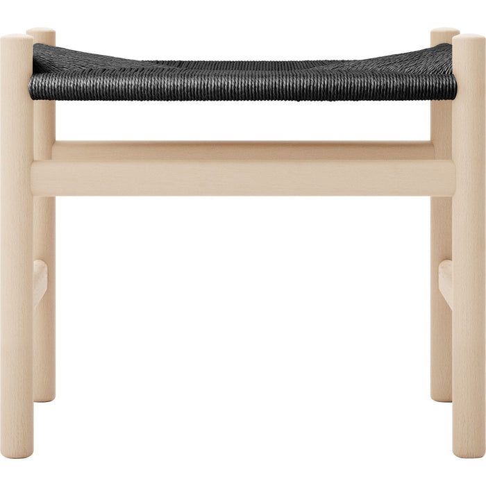 Photo of Carl Hansen - Ch53, Beech, soaped, black braided, 39 cm - footstools - Hans J. Wegner - Wood-coloured - Paper/wood