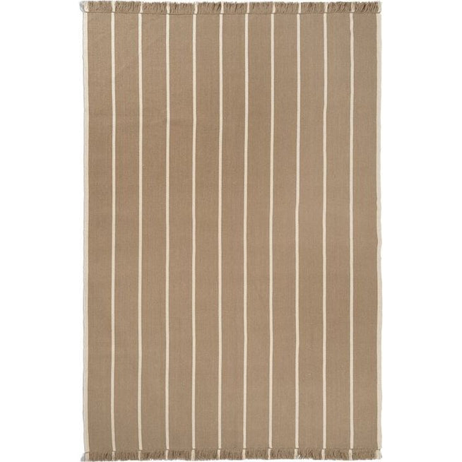 Photo of Calm Kelim Tæppe - Gulvtæppe - 140 X 200 - Dark Sand/off-white - W140 X D1 X H200 Cm