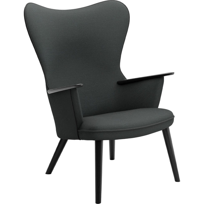 Photo of Carl Hansen - Ch78 Armchair, Black Oak, Fabric Group 3 Fiord 0191 - Armchairs - Hans J. Wegner - Wood/Textile/Foam
