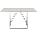Thumbnail photo of Jg Table 6569 By Jørgen Gammelgaard - Spisebord - Grey Linoleum W/natural Ash / Brushed Stainless Steel - W140 X D140 X H72 Cm
