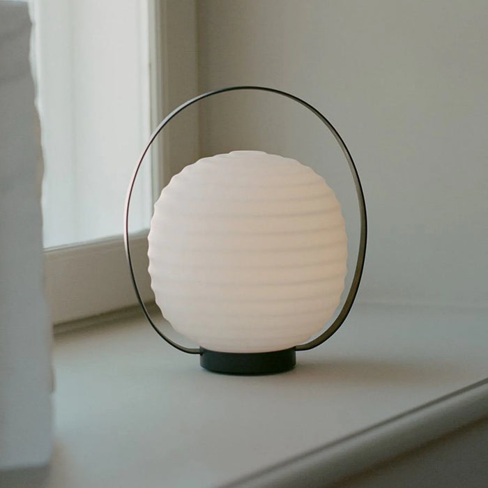 Photo of Lantern Portable Table Lamp Black/opal White