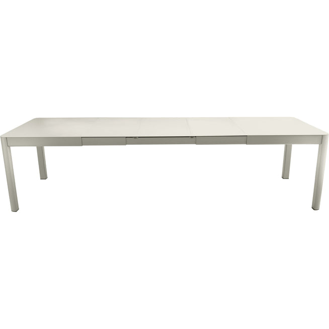 Photo of Ribambelle Table With 3 Extensions, Clay Grey - Outdoor Dining Table - Green, Grey - Metal