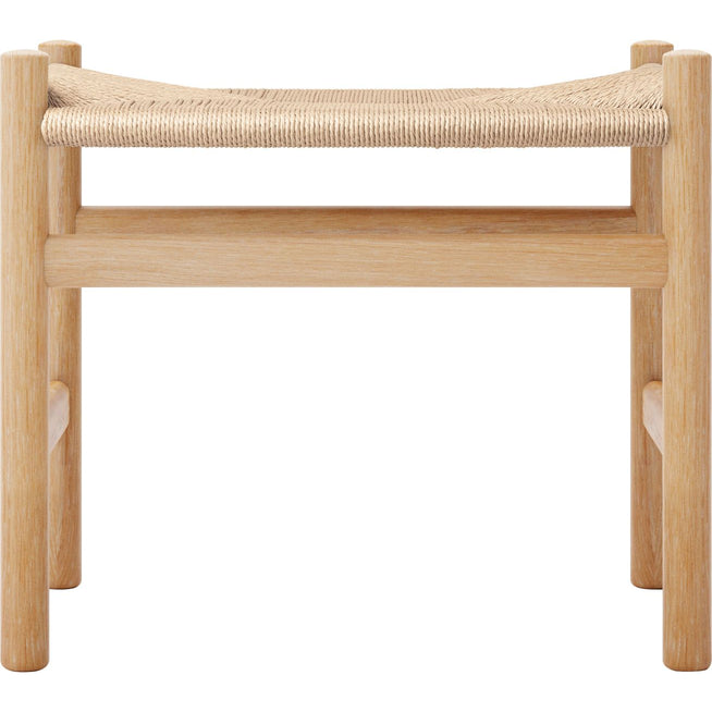 Photo of Carl Hansen - Ch53, oak, oiled, natural braided, 39 cm - footstools - Hans J. Wegner - Wood-coloured - Paper/wood