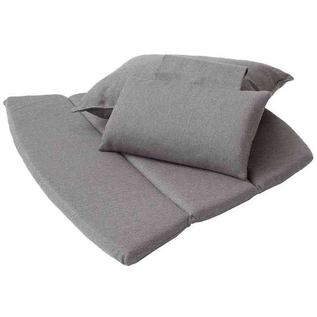 Photo of Breeze Highback Lounge Chair Cushion - Outdoor Cushions - Grey-brown - Cane-line Natté - W: 75 x D: 55 x H: 2 cm