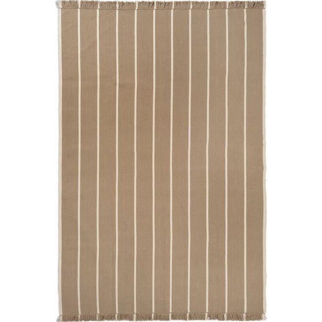 Photo of Calm Kelim Tæppe - Gulvtæppe - 200 X 300 - Dark Sand/off-white - W300 X D1 X H200 Cm