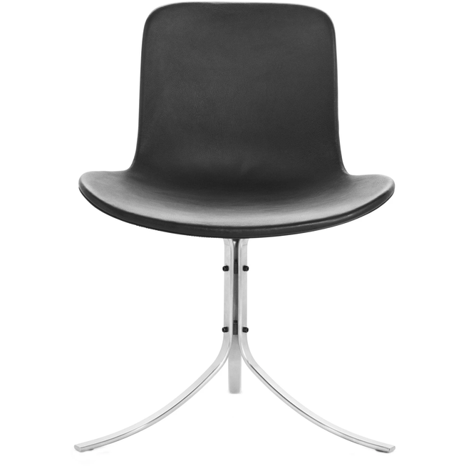 Photo of Pk9, Leather, Embrace Chocolate - Dining chairs - Poul Kjærholm - Brown - Leather/metal/synthetic