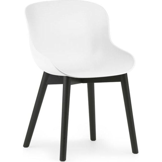 Photo of Hyg Chair Wood - Dining Chair - White - Black Oak - H: 84 x L: 54 x D: 53.5 x Sh: 46 cm