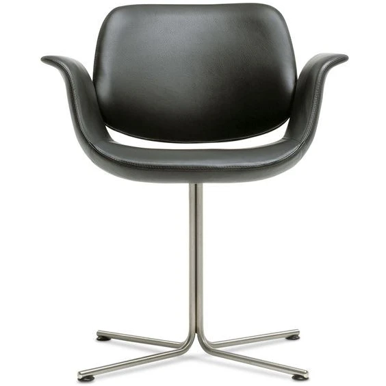 Photo of Erik Jørgensen Ej 205 Flamingo Chair Sh: 45 cm - Black Leather/Stainless Steel