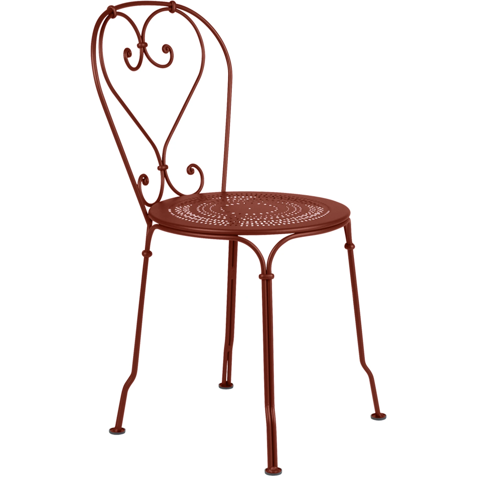 1900 Chair Red Ochre 20 - Outdoor dining chairs - Red - Metal