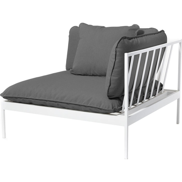 Photo of Bönan Lounge End Sofa, Light Grey Aluminum Frame, Cushion Dark Grey Sunbrella Sling - Utomhussoffor - Studio Norrlandet