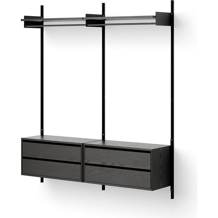 Photo of New Works Wardrobe Shelf Cabinets W. Drawers - Reolsystem - Black Ash / Black - H190 X W163,5 X D35 Cm