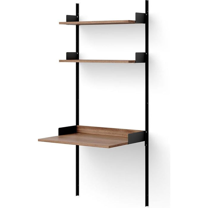 Photo of New Works Study Shelf - Reolsystem - Walnut / Black - H190 X W83,5 X D60,5 Cm