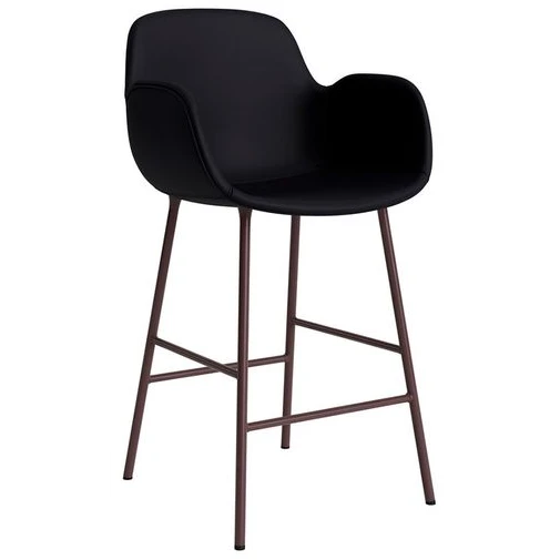 Photo of Form Bar Armchair 65 Cm Full Upholstery Brown Steel