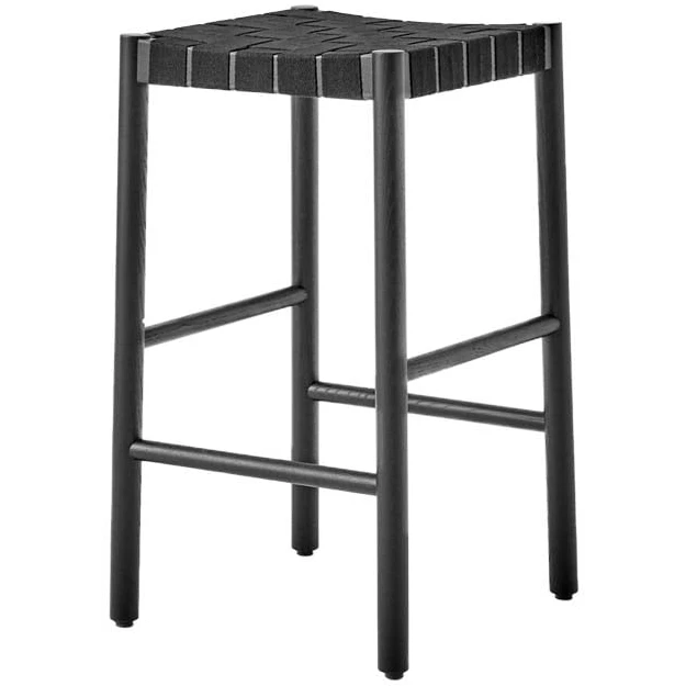 Betty Tk7 Barstool Black, Black Braided Linen Band Seat