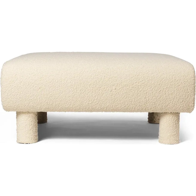 Photo of Dase Ottoman - Puf - Nordic Bouclé - Off-white - W: 91 X H: 41 X D: 89 Cm